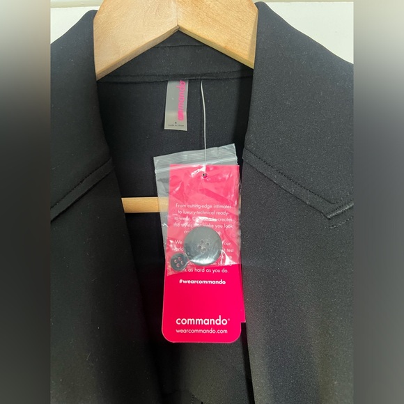 New! COMMANDO Lux Anti Wrinkle Neoprene CEO Double Breasted Blazer Black Small - Picture 10 of 15
